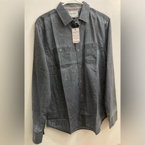 NWT Flag & Anthem Men’s Charcoal Vintage Washed Long Sleeve Shirt Size Medium